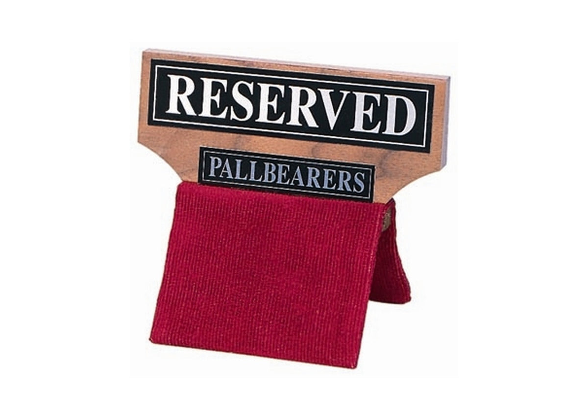 Walnut Reserved Seat Signs - Reserved Pallbearer