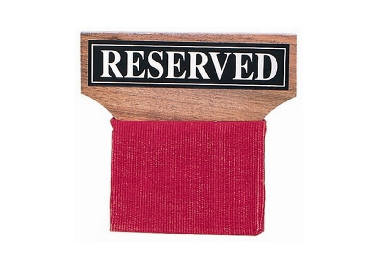 Walnut Reserved Seat Signs - Reserved