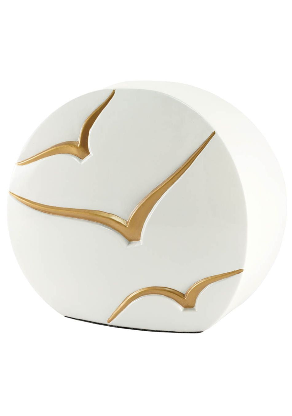 White Textured Ceramic Birds Full Size Cremation Urn