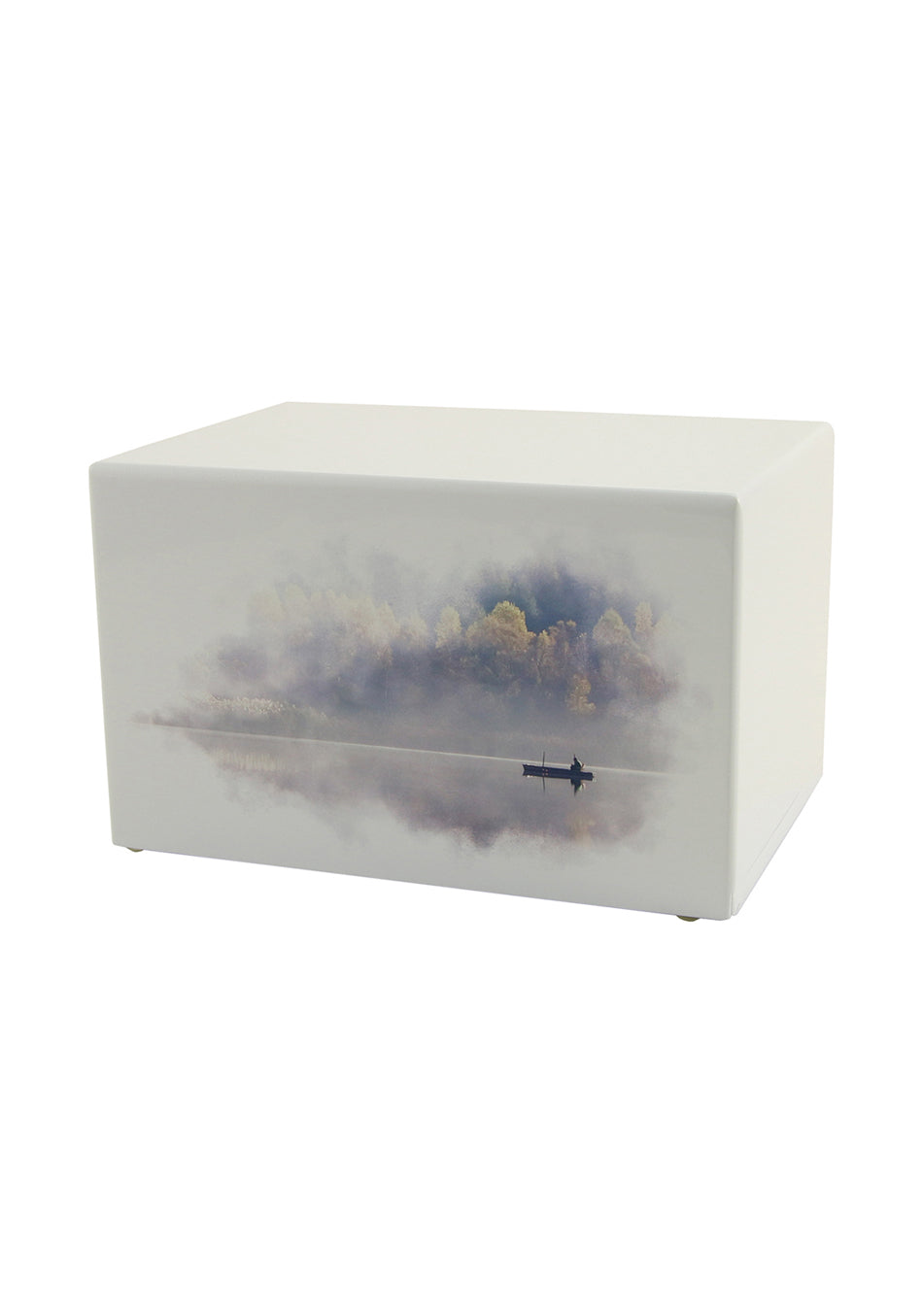 White Wood Calm Water Full Size Cremation Urn, Full Size (Adult), 5.5 x 9 x 6.25 in