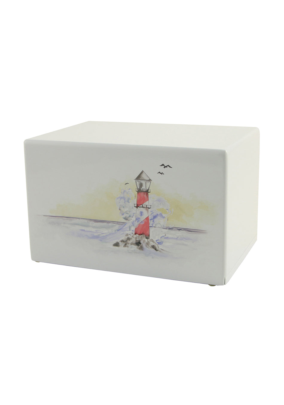 White Wood Lighthouse Full Size Cremation Urn