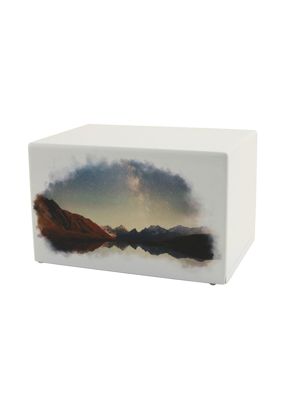 White Wood Night Sky Full Size Cremation Urn, Full Size (Adult), 5.5 x 9 x 6.25 in