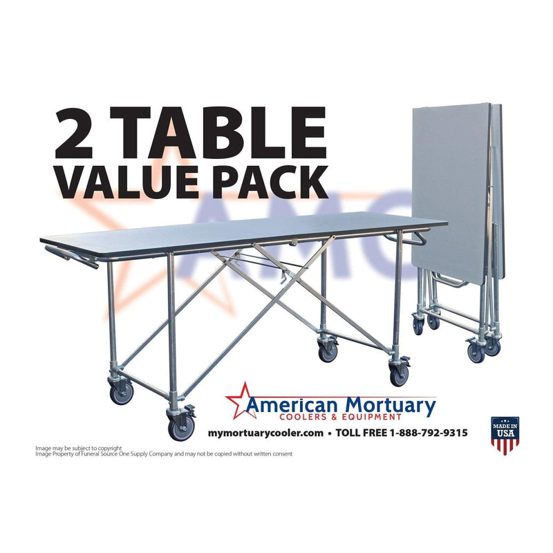 2-Pack Folding Mortuary Dressing Tables | Space-Saving Design | Bundle & Save