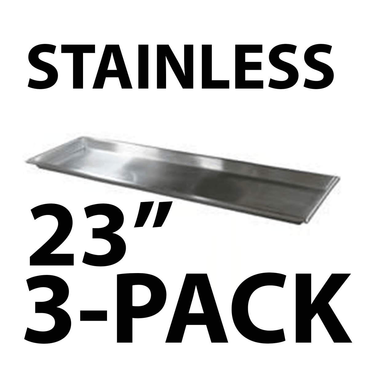 23-Inch Stainless Steel Mortuary Trays 3-Pack | Cadaver Storage Tray Bundle | Cooler Rack Trays | American Mortuary Coolers