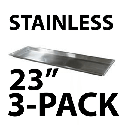 23-Inch Stainless Steel Mortuary Trays 3-Pack | Cadaver Storage Tray Bundle | Cooler Rack Trays | American Mortuary Coolers