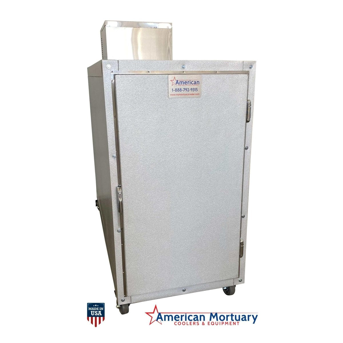 3 Body Mortuary Cooler AMC Model 3B with Interior Rolling Rack - American Mortuary Coolers & Equipments