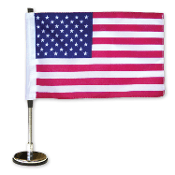 American magnetic funeral procession flags with chrome car-top base, one dozen