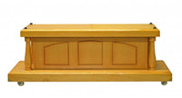 Ultra heavy-duty double-sided casket bier with swivel casters, 1000 lb capacity