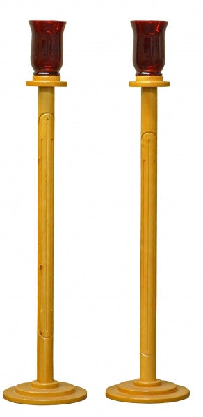 Solid Wood Candlesticks (Pair)