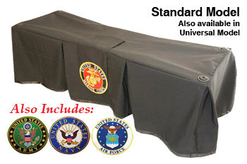 Premium military service black church truck drape