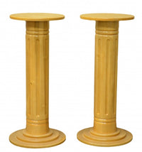 Pair of solid wood funeral flower pedestals, 35 inch height