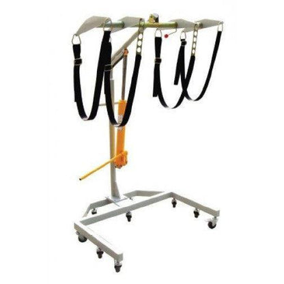 1000 lb Heavy-Duty Casket & Body Lifter | 9-Caster Mortuary Body Lift | Adjustable Carriage Nylon Straps | American Mortuary Equipment