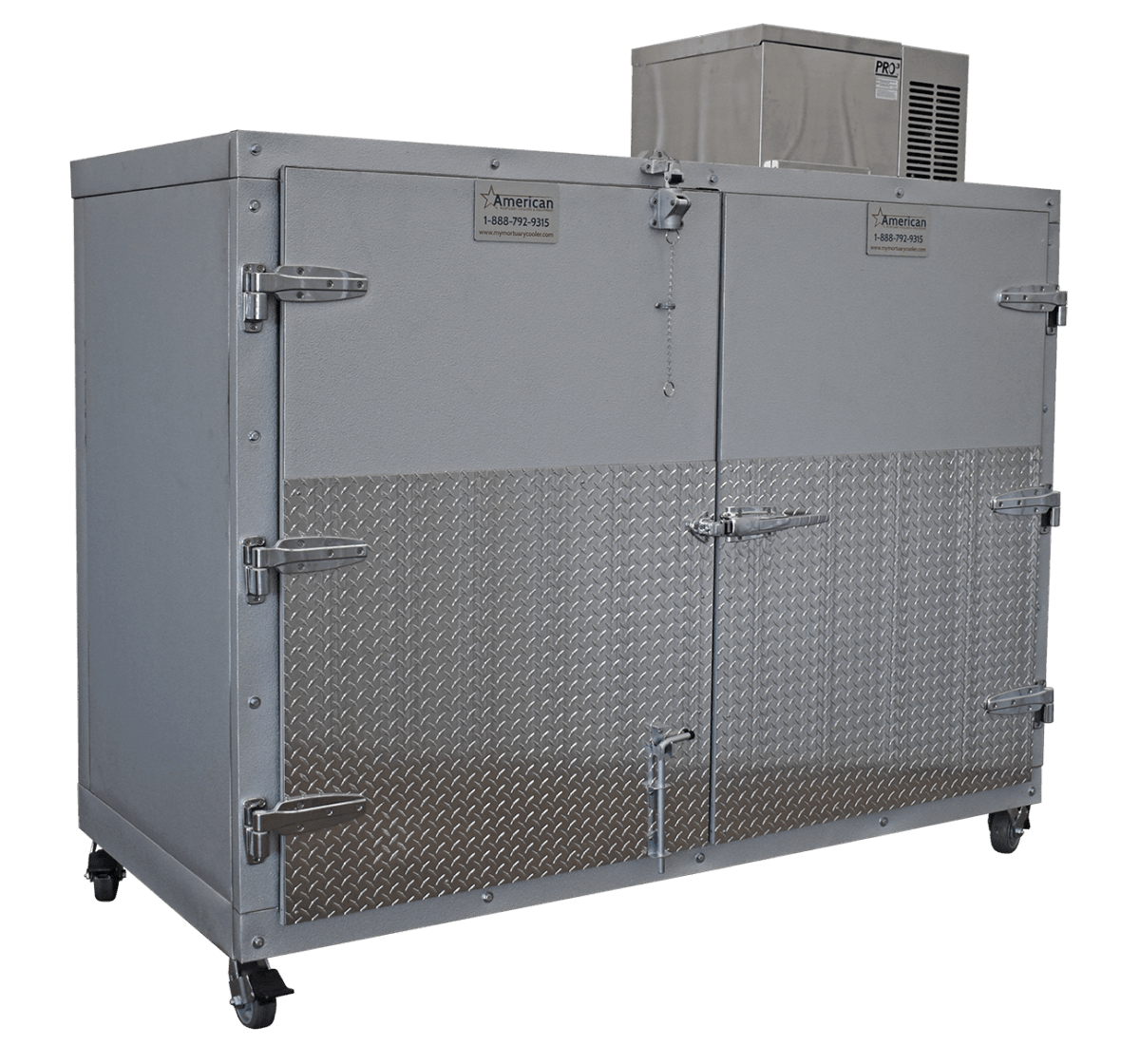 BBB accredited mortuary cooler authority 3 Body XL side-loading model