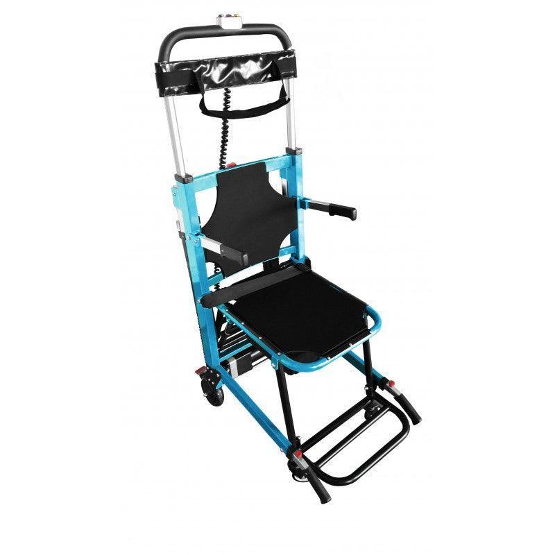 Battery powered stair chair stretcher, powered track patient and removal transport