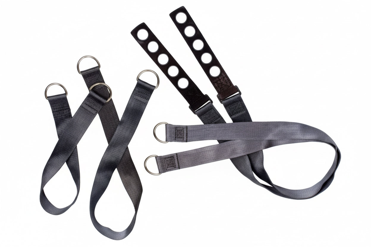 Replacement Body Lift Straps Set of 4 | Adjustable Nylon Cadaver Lift Straps | Mortuary Body Lift Hardware Included | American Mortuary Equipment