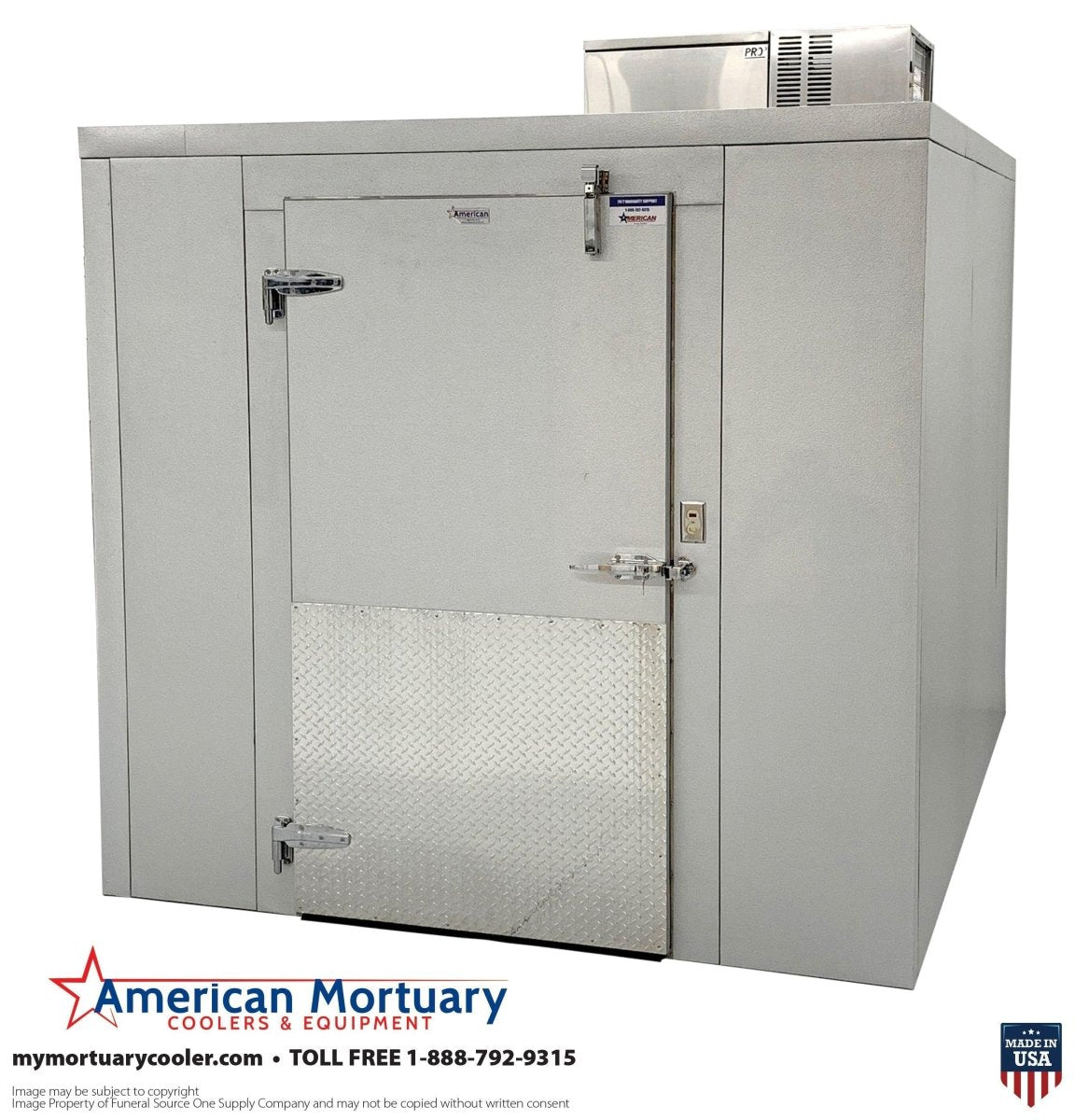 Compact cadaver cooler for prep room or funeral home use