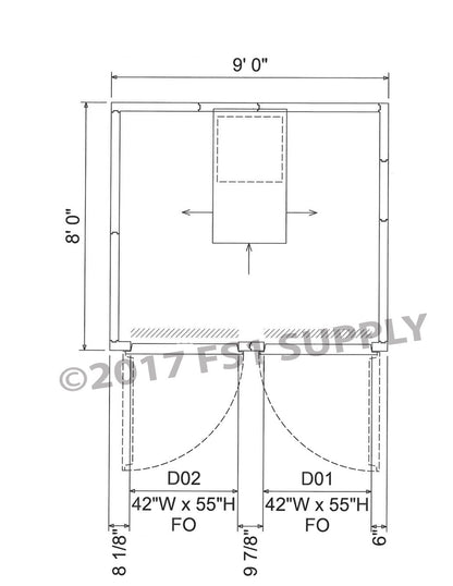 6-body dual-door walk-in mortuary cooler refrigeration system, self-contained morgue cooling