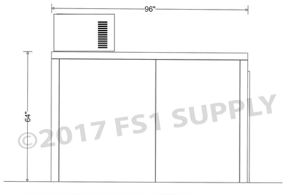 6-body dual-door walk-in mortuary cooler panel construction detail, NSF-rated insulated panels