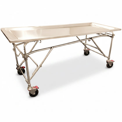 Embalming Table | Economy Multi-Height Folding | 304 Stainless Portable Prep Table | American Mortuary Coolers