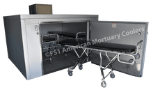 TR3 triple-wide 3-body roll-in mortuary cooler by American Mortuary Coolers