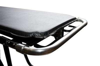 1000E bariatric mortuary cot lowered position, heavy-duty funeral home removal stretcher