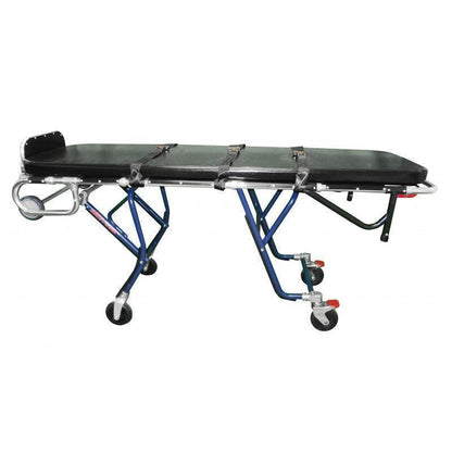 1000E bariatric mortuary cot wheel and leg-lock detail, oversized first call stretcher